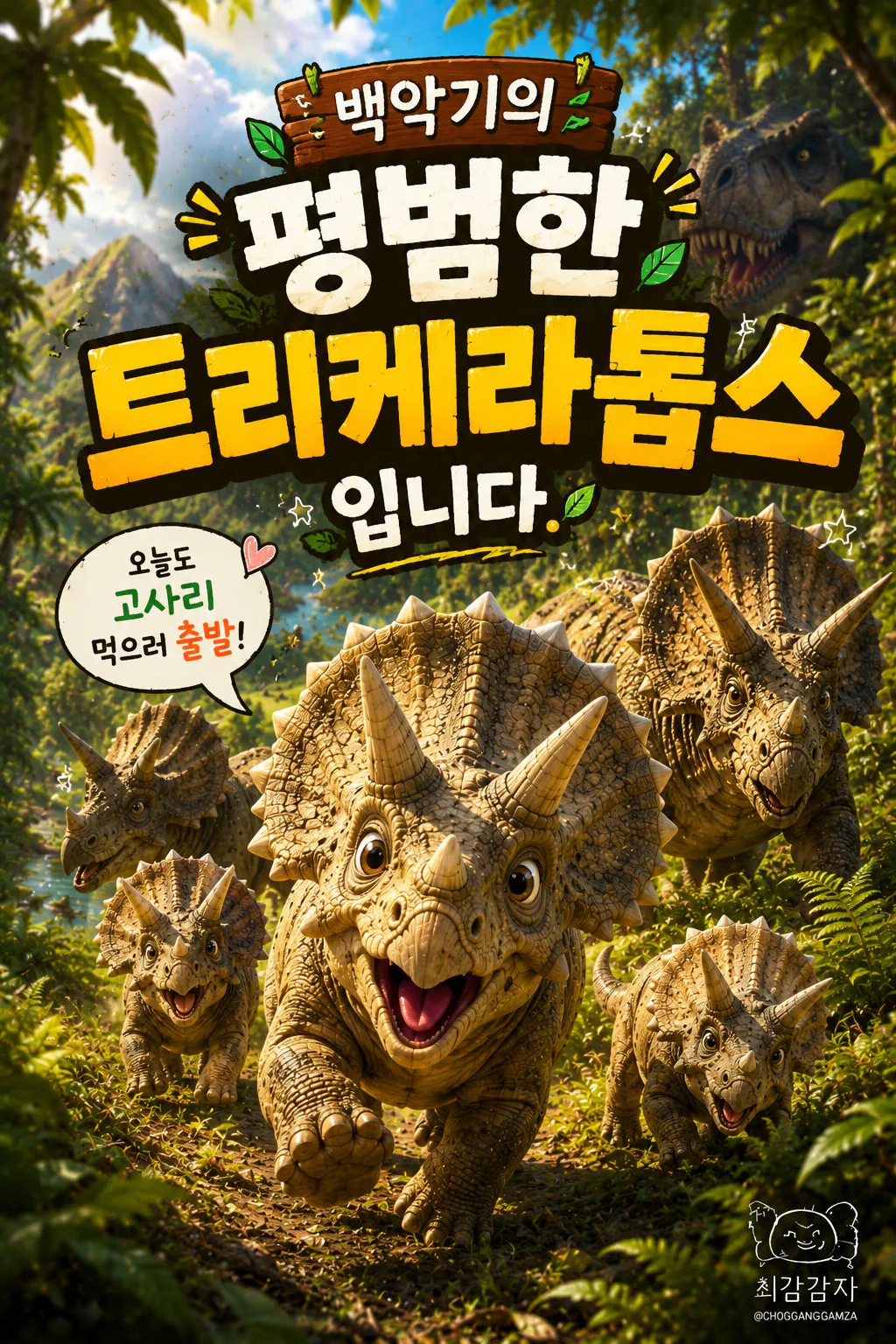 백악기의 평범한 트리케라톱스입니다.