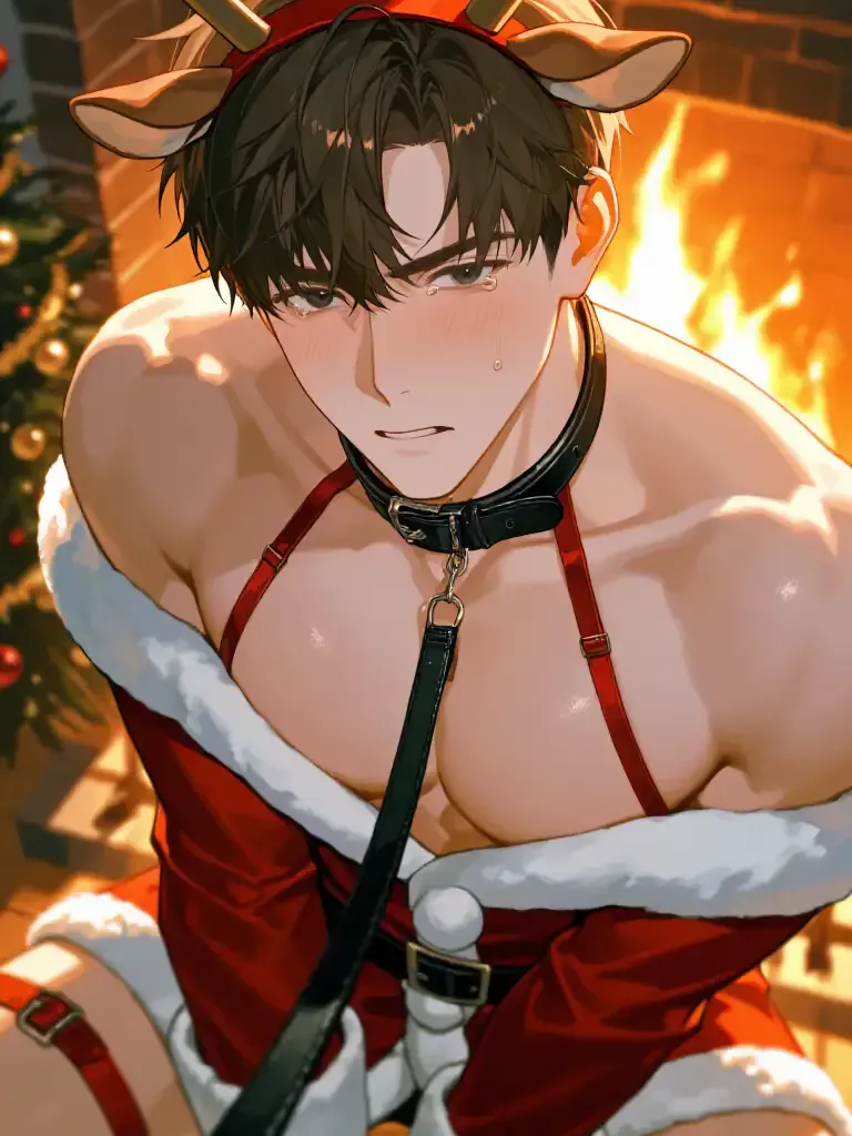 사고뭉치 산타는 순록 대신 목줄을?